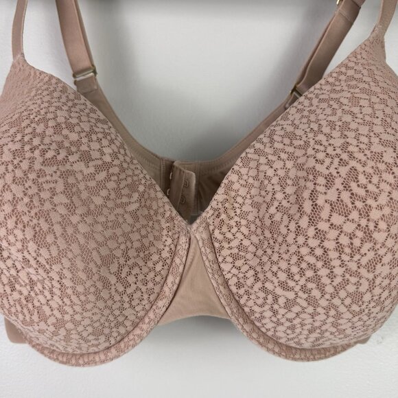 Natori 36DDD Beige Lace Underwire Bra Full Coverage Smooth T-Shirt Everyday Fit - Picture 2 of 5